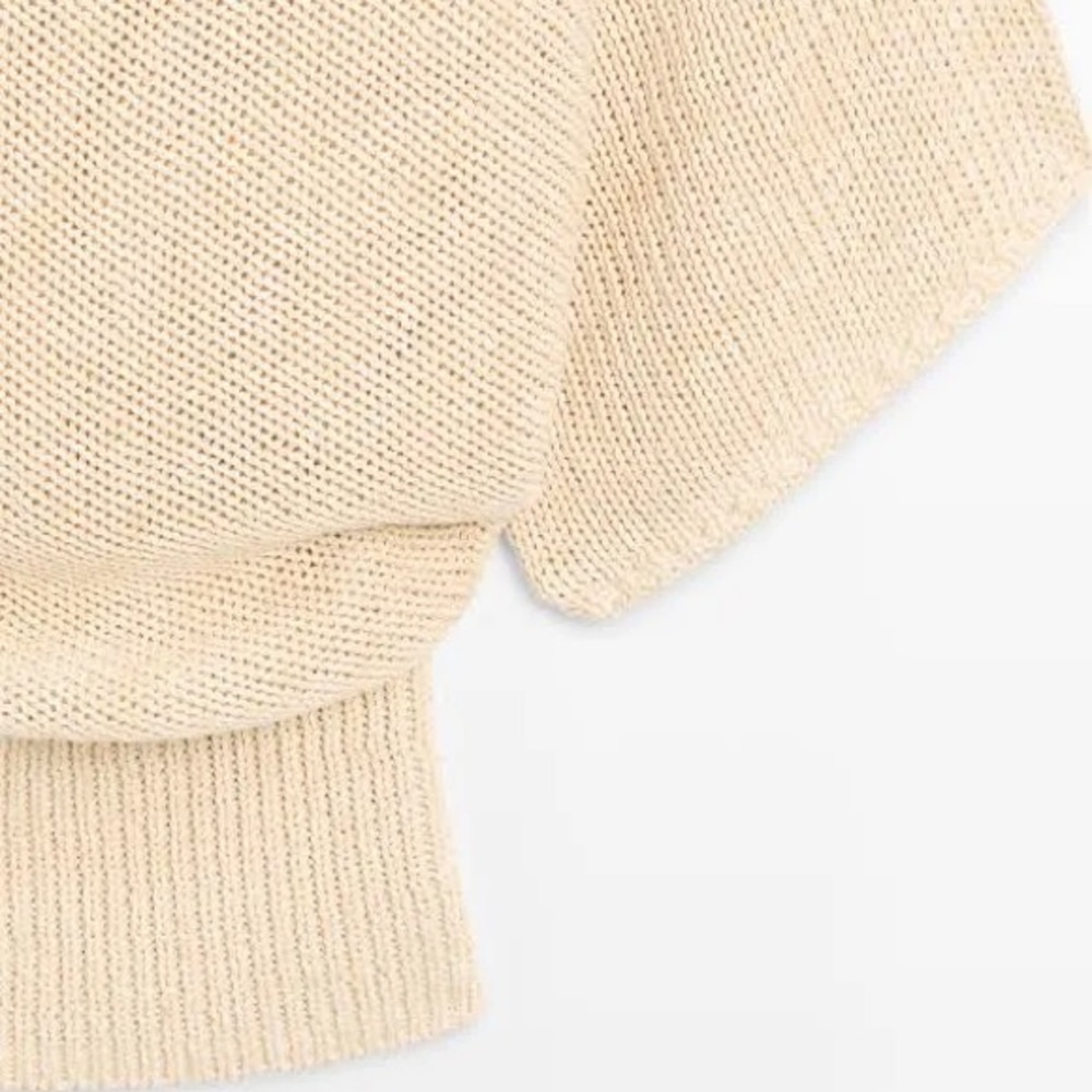 NWOT Asymmetrical pale yellow sweater - Picture 3 of 11